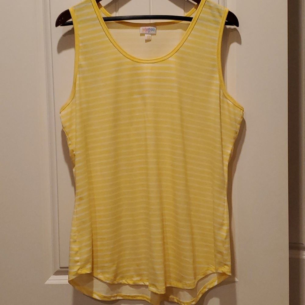 LuLaRoe Yellow Stripe Tank Top